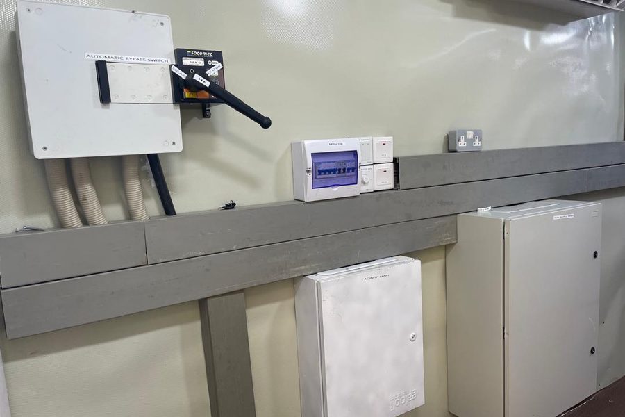 Bypass switch and AC distribution panel at a hospital in Bauchi State