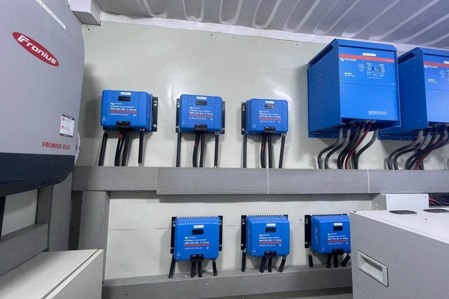 Fronius Eco inverter and Victron MPPT charge controllers at a hospital in Bauchi State