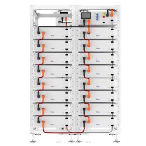 Deye BOS-G Pro battery modules in a stack, front view